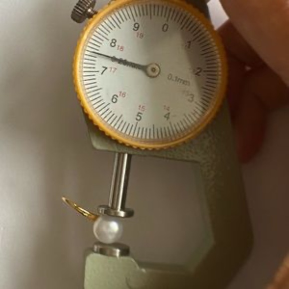 7.5mm White Cultured Pearl Earrings - 14K Yellow Gold Plated - Picture 7 of 7